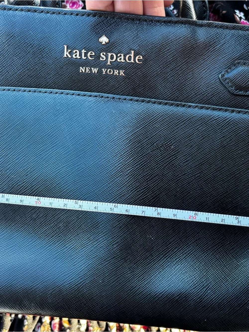 kate spade Black Saffiano Leather Crossbody with Gold Logo